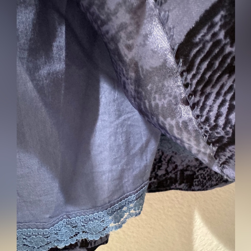 Anthropologie Blue Floral A-Line Skirt - Picture 8 of 16